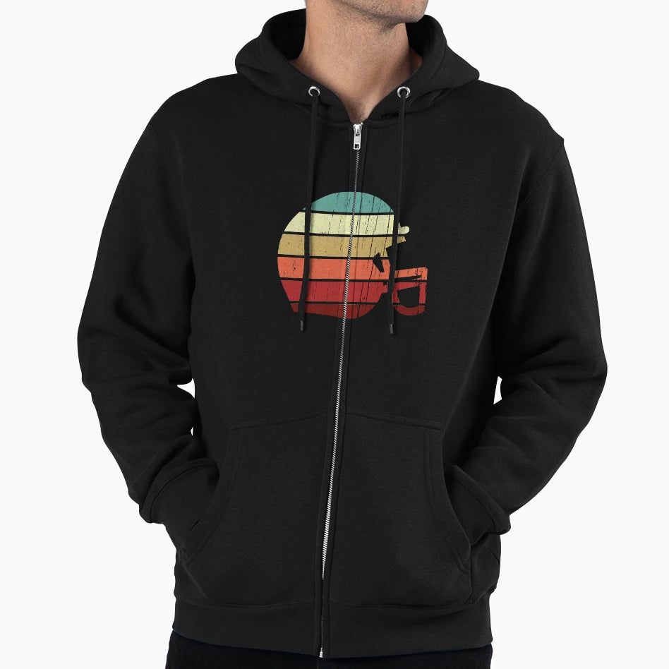 American Football Helmet Sunset Hoodie - Graphic Print Men Women - T-Shirt, Sweatshirt, Hoodie