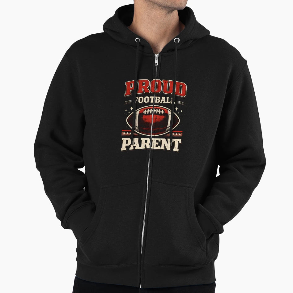 Proud Football Parent Game Day Hoodie - Trendy Graphic Unisex - T-Shirt, Sweatshirt, Hoodie