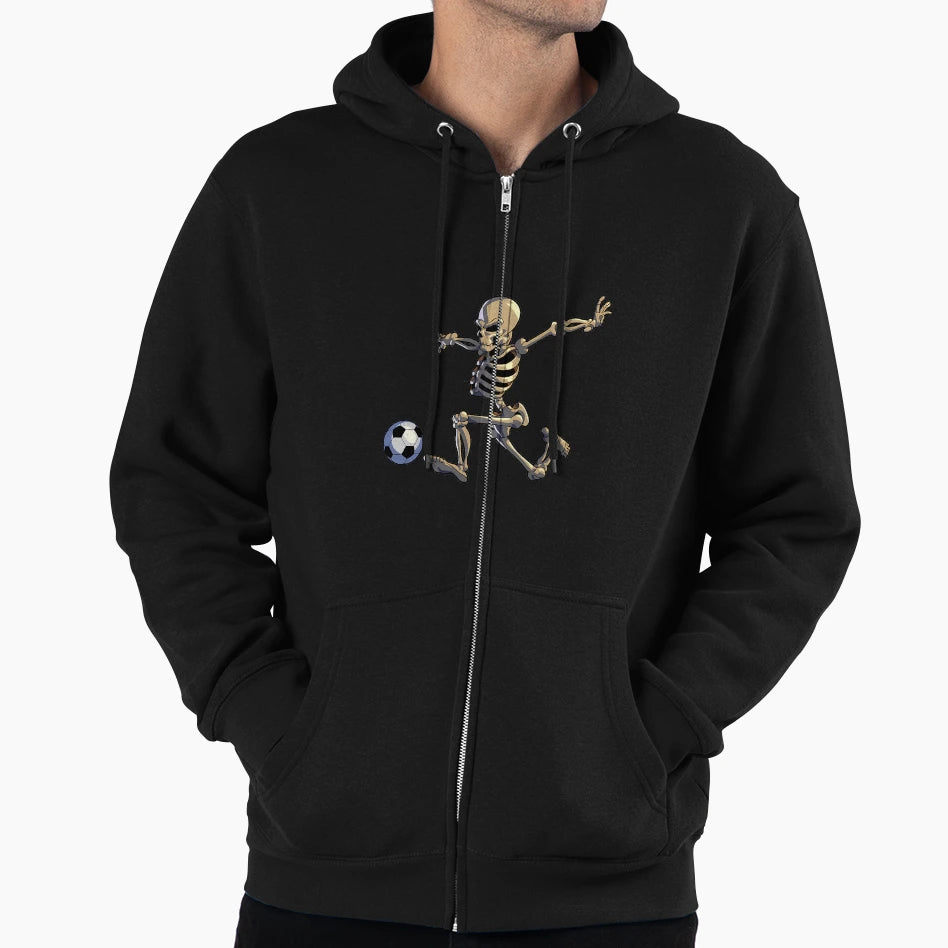 Soccer Skeleton Halloween Soccer Player Hoodie - Novelty Apparel Men Women - T-Shirt, Sweatshirt, Hoodie