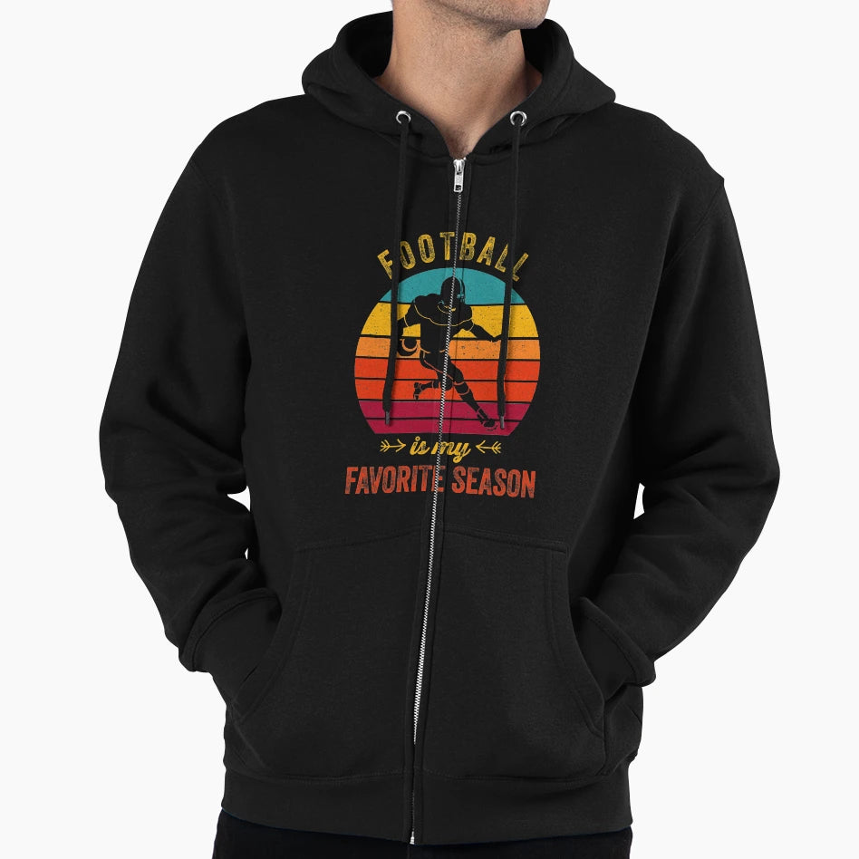 Football Is My Favorite Season Hoodie - Unique Graphic for Adults - T-Shirt, Sweatshirt, Hoodie
