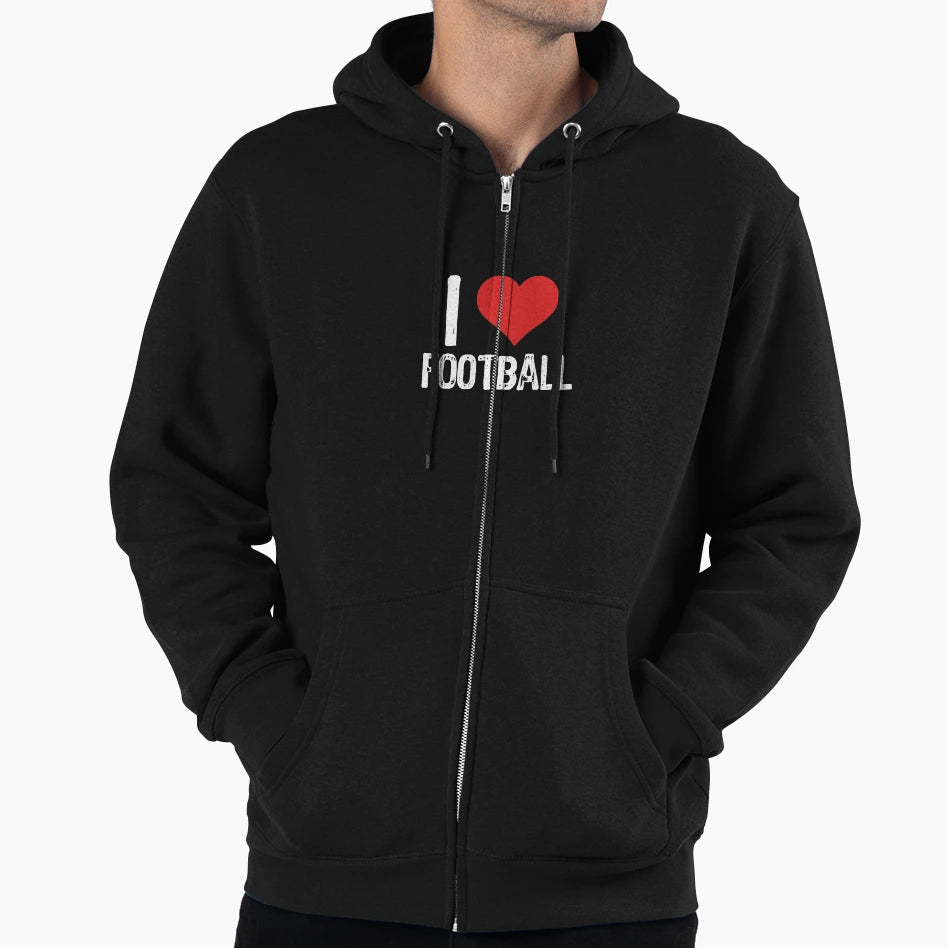 I Love Football Hoodie - Casual Everyday Wear Unisex - T-Shirt, Sweatshirt, Hoodie