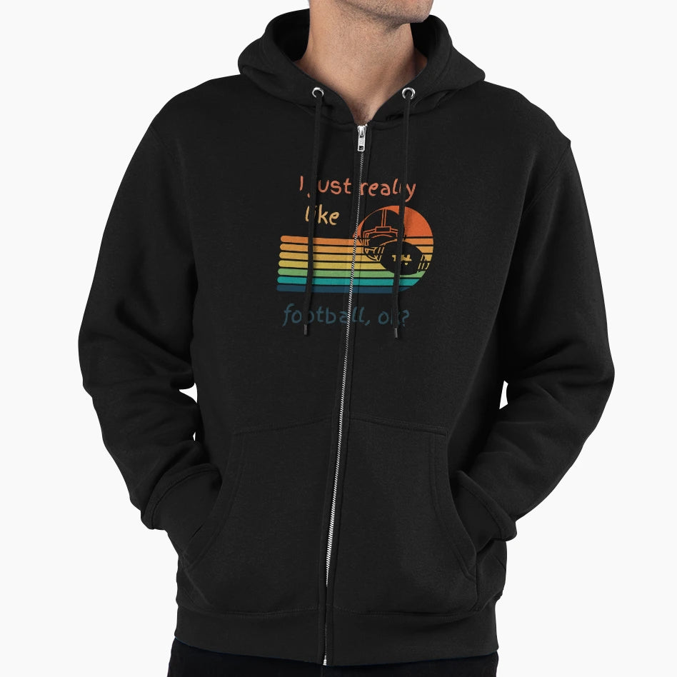 I Just Really Like Football Ok Hoodie - Fun Novelty Design for Adults - T-Shirt, Sweatshirt, Hoodie
