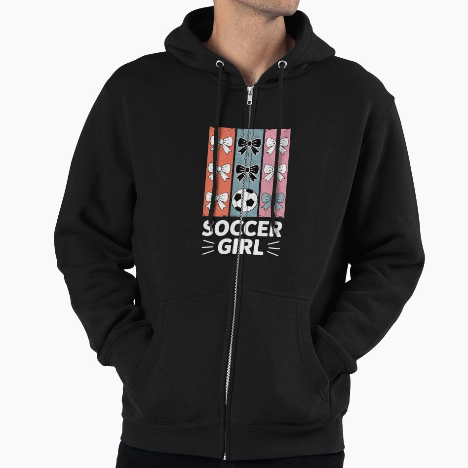 Soccer Coquette Bow Soccer Soccer Hoodie - Streetwear Style Men Women - T-Shirt, Sweatshirt, Hoodie