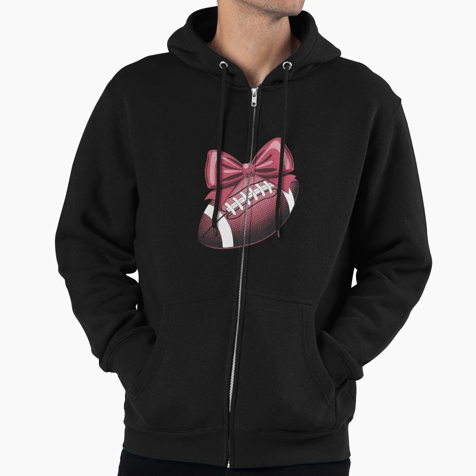 Coquette Bow American Football Game Day Hoodie - Minimalist Print Unisex - T-Shirt, Sweatshirt, Hoodie