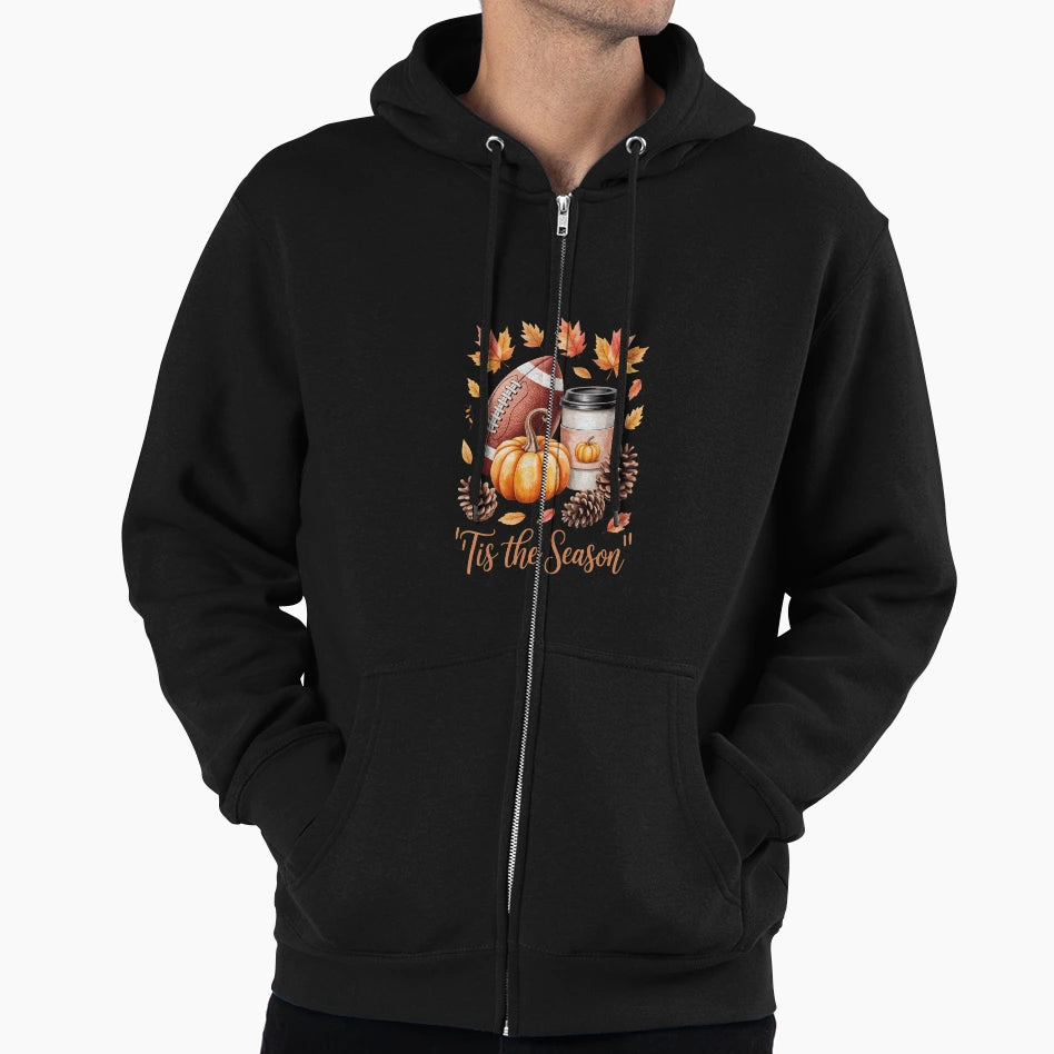 Tis Season Football Fall Season Hoodie - Casual Everyday Wear Men Women - T-Shirt, Sweatshirt, Hoodie