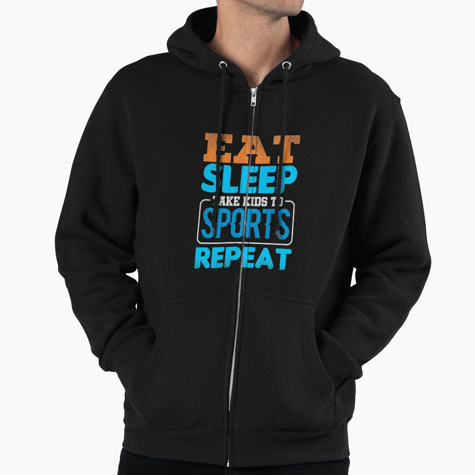 Eat Sleep Sports Repeat Hoodie - Aesthetic Graphic Men Women - T-Shirt, Sweatshirt, Hoodie
