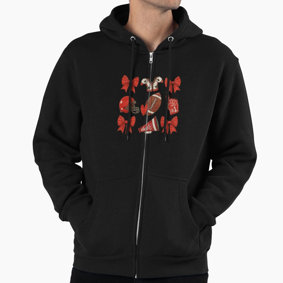 Football And Cheer Elements Hoodie - Aesthetic Graphic for Adults - T-Shirt, Sweatshirt, Hoodie