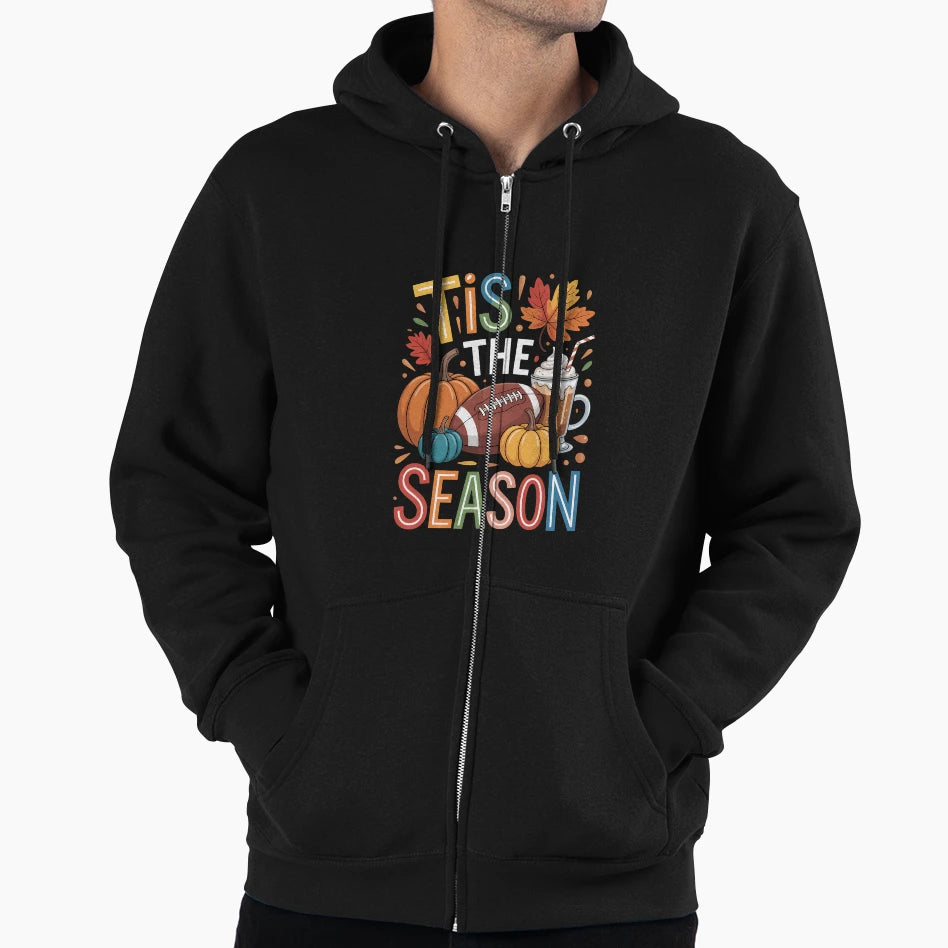 Fall Football Autumn Pumpkin Coffee Hoodie - Unique Graphic for Adults - T-Shirt, Sweatshirt, Hoodie