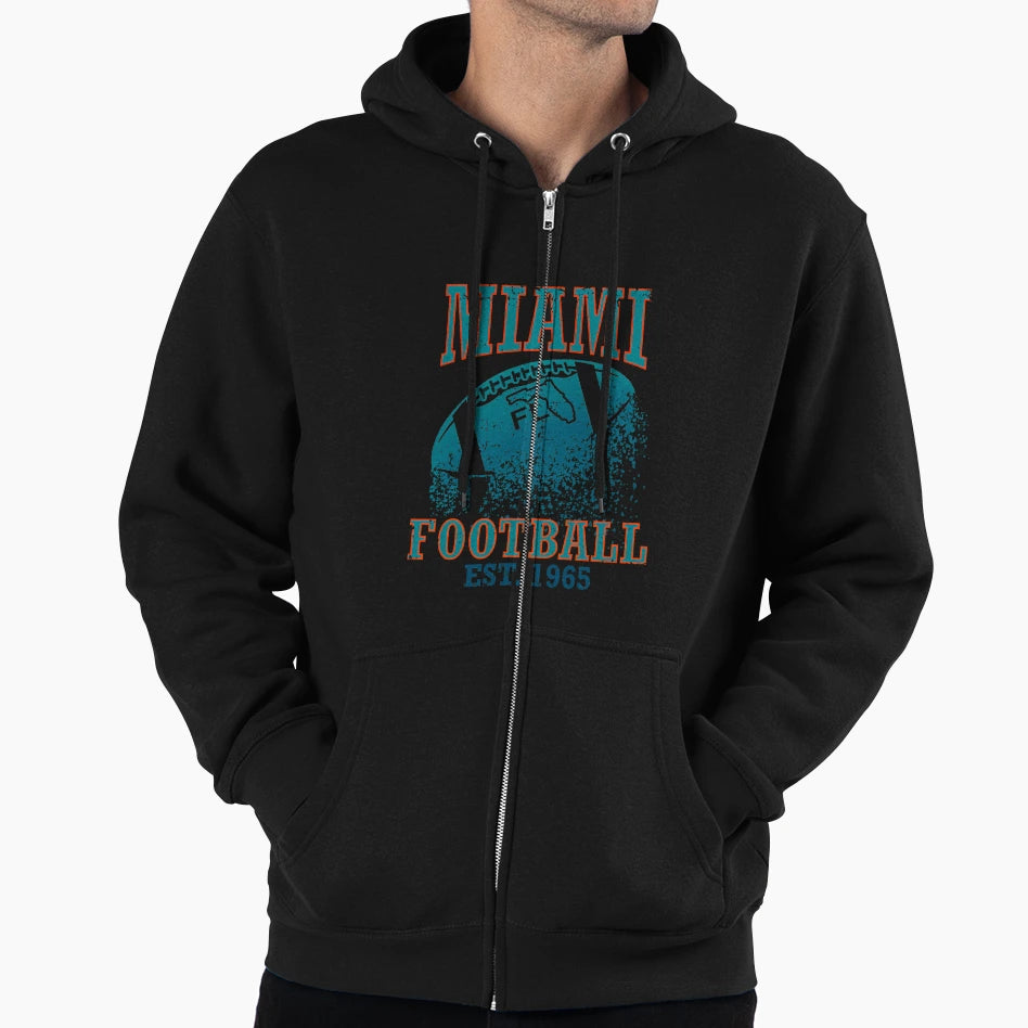 Miami Football Hoodie - Aesthetic Graphic Men Women - T-Shirt, Sweatshirt, Hoodie