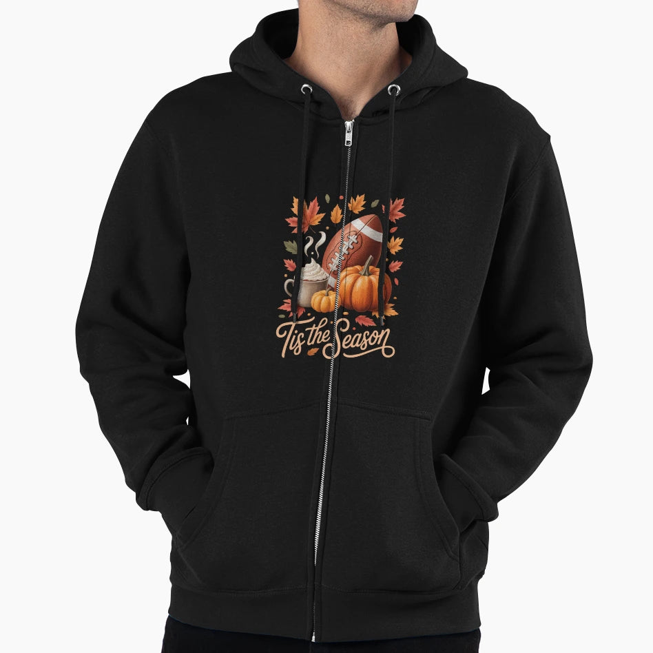 Tis Season Fall Thanksgiving Pumpkin Hoodie - Fun Novelty Design Men Women - T-Shirt, Sweatshirt, Hoodie