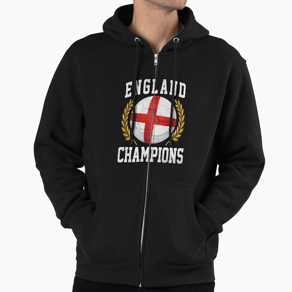 Soccer Ball Flag Champions T-Shirt - Casual Everyday Wear for Adults - T-Shirt, Sweatshirt, Hoodie
