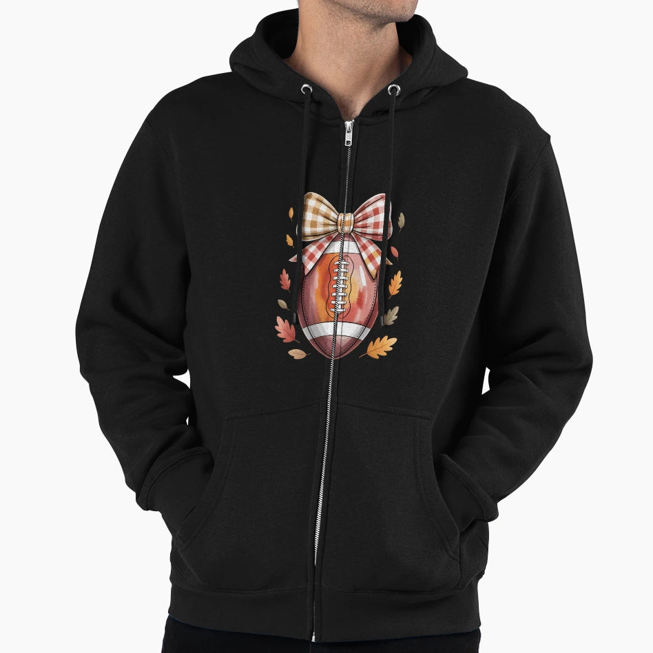 Coquette Bow American Football Autumn Hoodie - Streetwear Style Men Women - T-Shirt, Sweatshirt, Hoodie