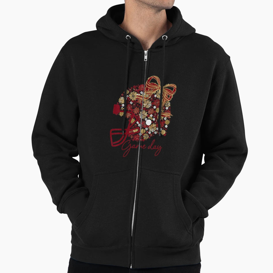Floral Football Helmet Game Day Sports Hoodie - Fun Novelty Design Unisex - T-Shirt, Sweatshirt, Hoodie