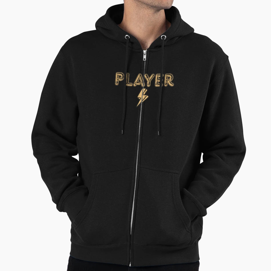 Player Lightning Bolt Black And Gold Hoodie - Custom Art Print Unisex - T-Shirt, Sweatshirt, Hoodie