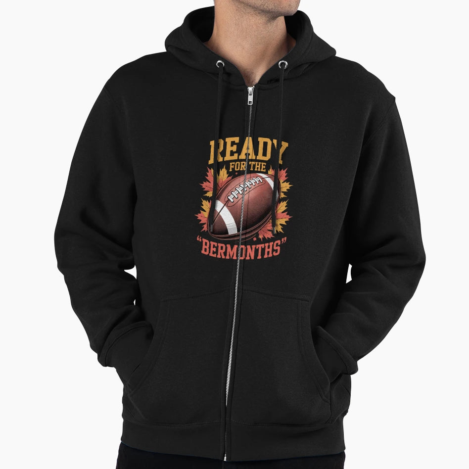 Football Season Ready Ber Months Fall Hoodie - Minimalist Print Unisex - T-Shirt, Sweatshirt, Hoodie