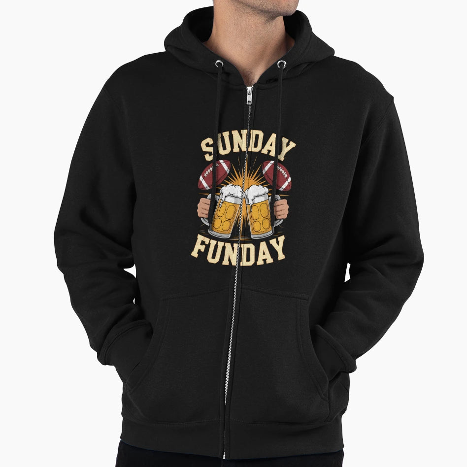 Sunday Funday Funny Football Sport Lovers Hoodie - Trendy Graphic Unisex - T-Shirt, Sweatshirt, Hoodie