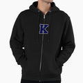 Silver And Navy Varsity Letter K Hoodie - Unique Graphic Men Women - T-Shirt, Sweatshirt, Hoodie
