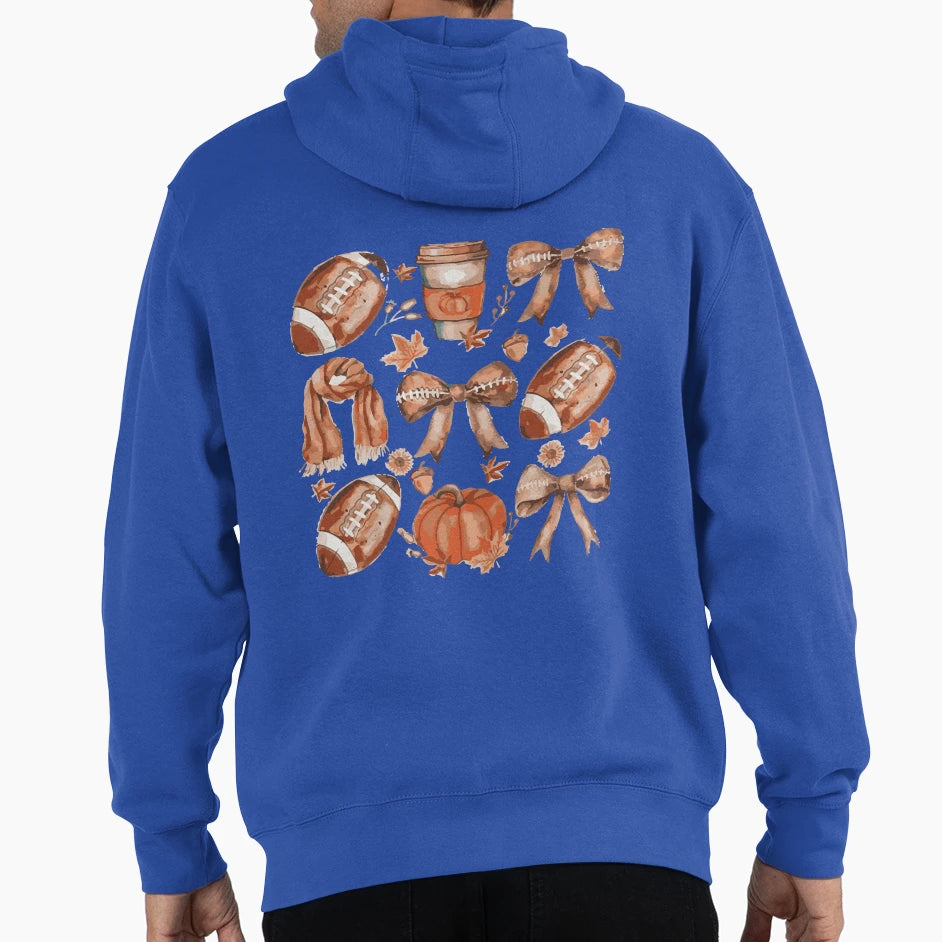 Coquette Fall Vibes Fall Football Fall Hoodie - Trendy Graphic Men Women - T-Shirt, Sweatshirt, Hoodie