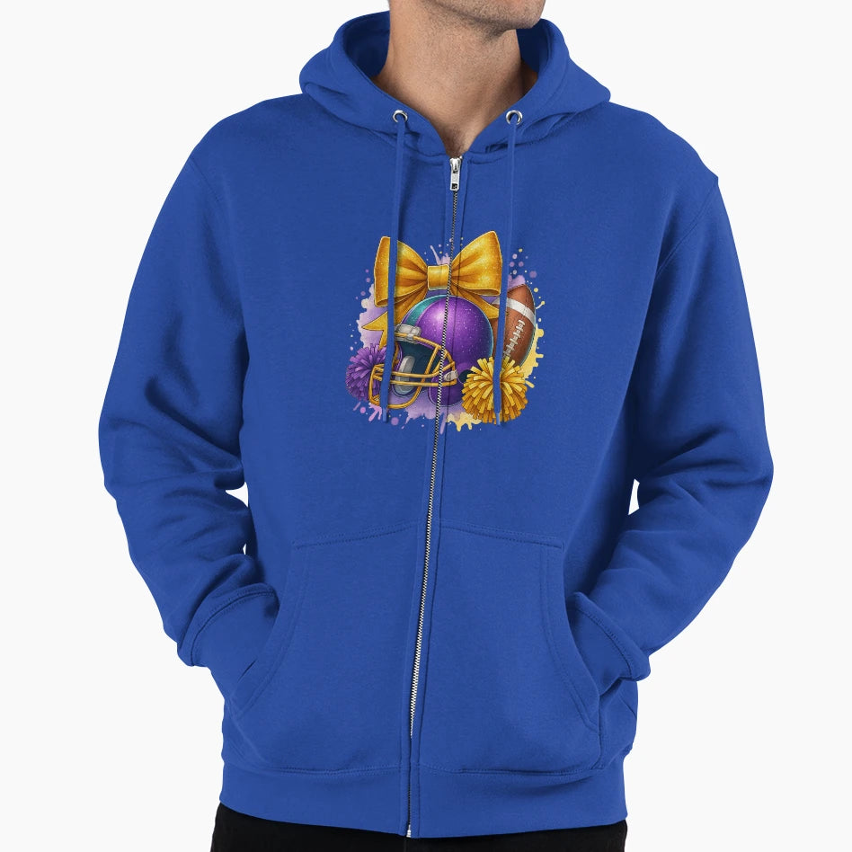 Football Helmet Cheerleader Bow Illustration Hoodie - Graphic Print Unisex - T-Shirt, Sweatshirt, Hoodie