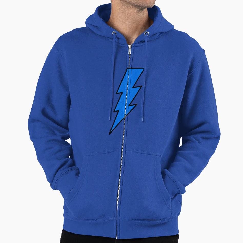 Lightning Bolt Blue Hoodie - Graphic Print Men Women - T-Shirt, Sweatshirt, Hoodie