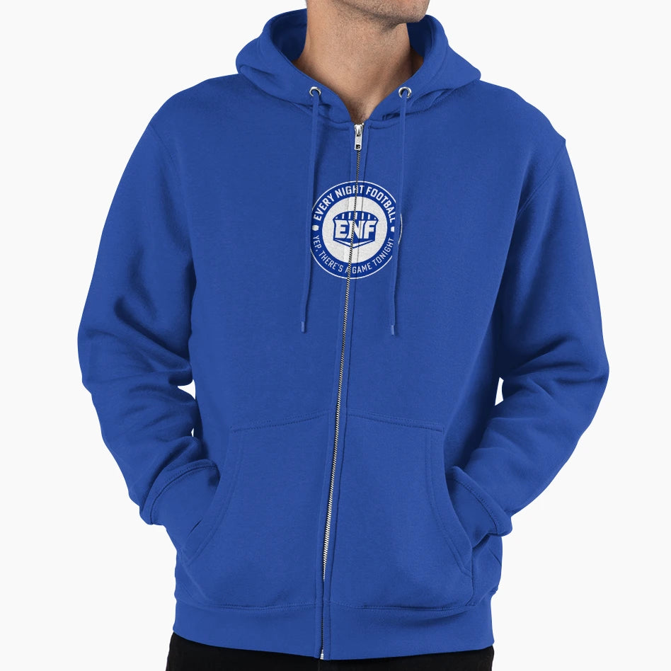 Every Night Football Circular Slogan Blue Hoodie - Custom Art Print Unisex - T-Shirt, Sweatshirt, Hoodie