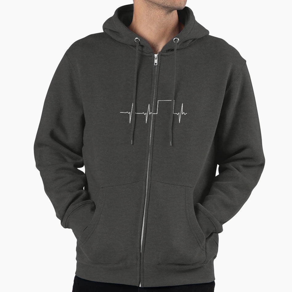 Heartbeat Wyoming Hoodie - Minimalist Print for Adults - T-Shirt, Sweatshirt, Hoodie