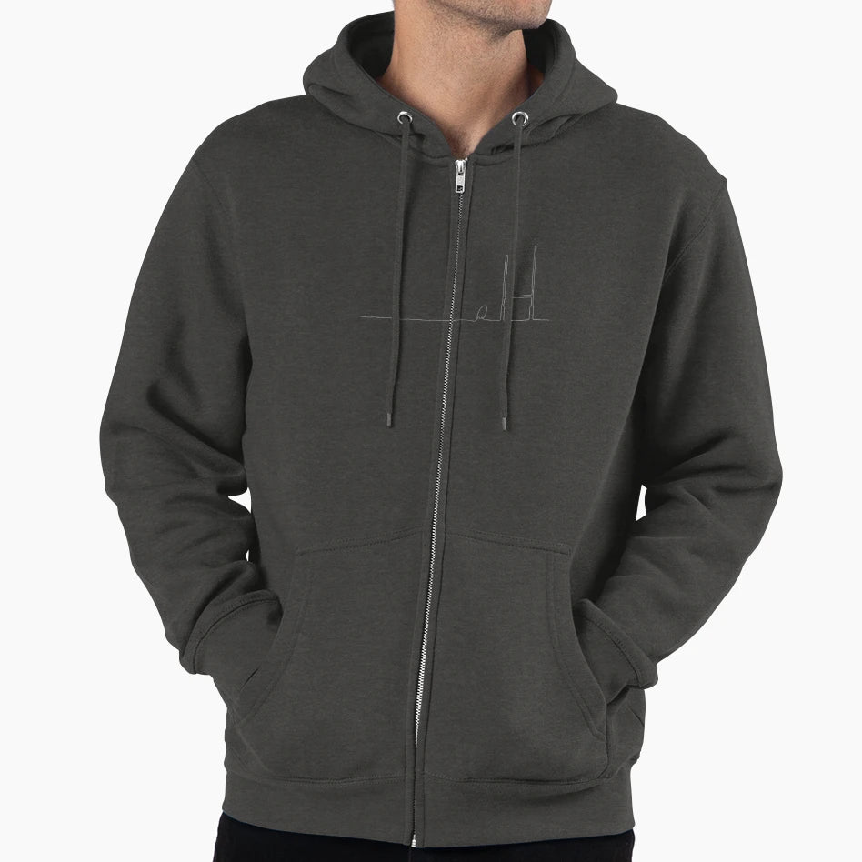 Minimal Line Rugby Kick Hoodie - Casual Everyday Wear Men Women - T-Shirt, Sweatshirt, Hoodie