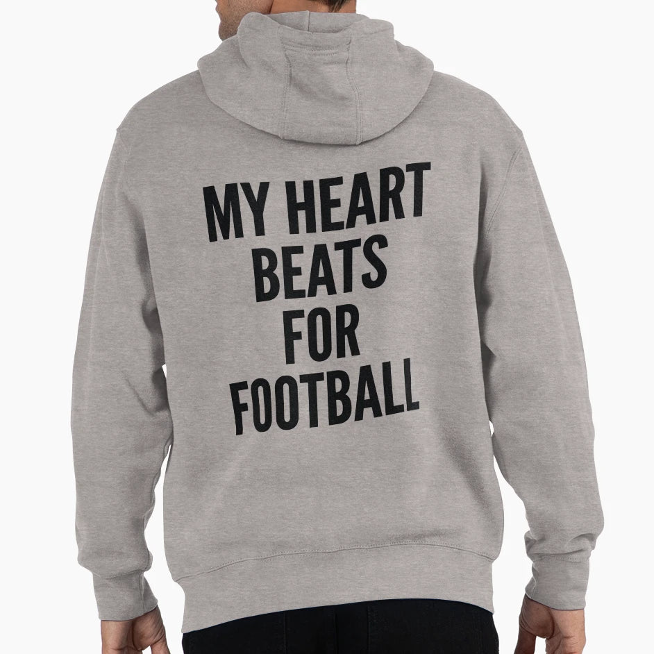 My Heart Beats Football Football Lover T-Shirt - Minimalist Print Unisex - T-Shirt, Sweatshirt, Hoodie