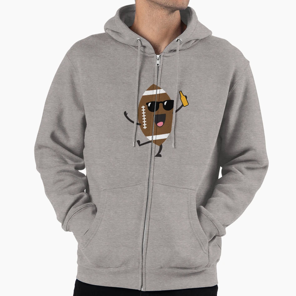 Beer Drinking Football Hoodie - Fun Novelty Design Unisex - T-Shirt, Sweatshirt, Hoodie