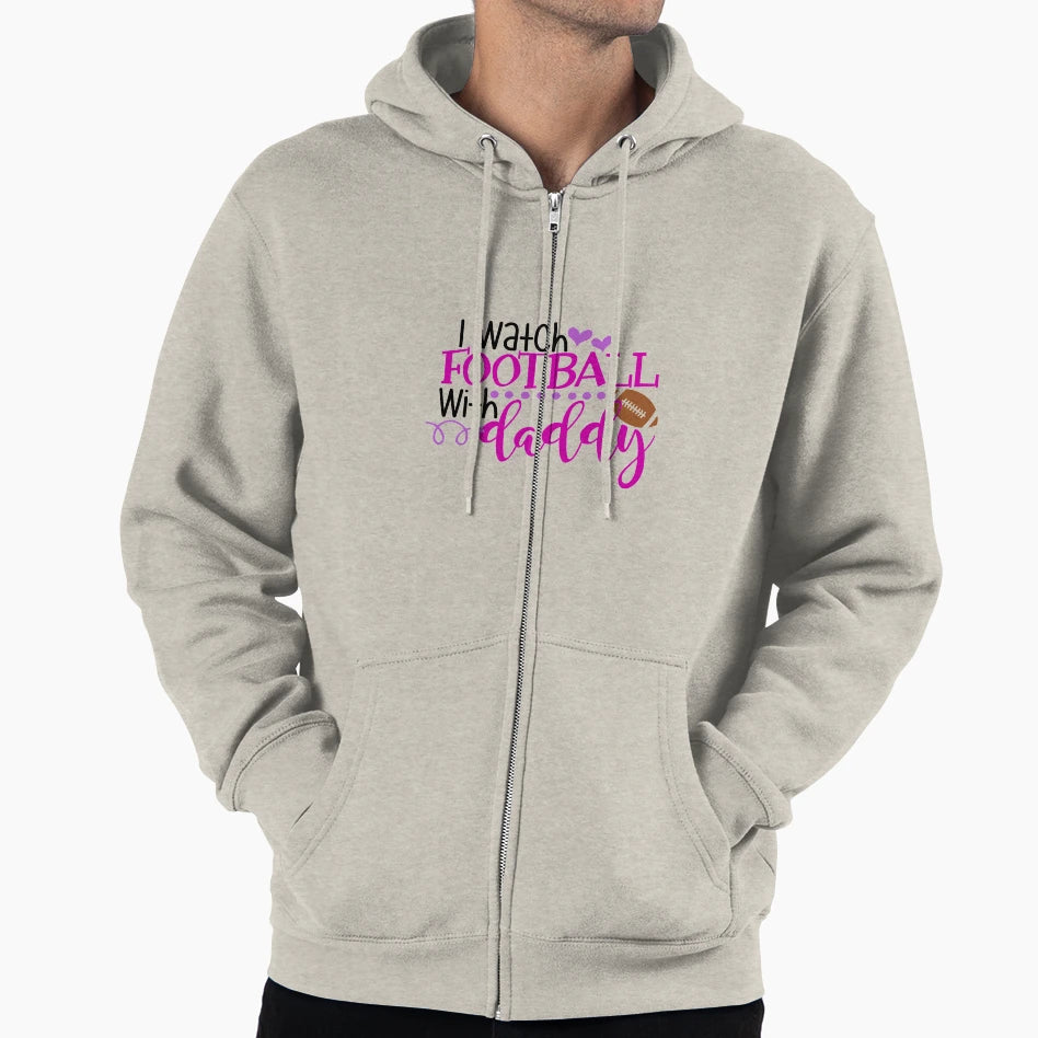 I Watch Football Daddy Hoodie - Custom Art Print Men Women - T-Shirt, Sweatshirt, Hoodie