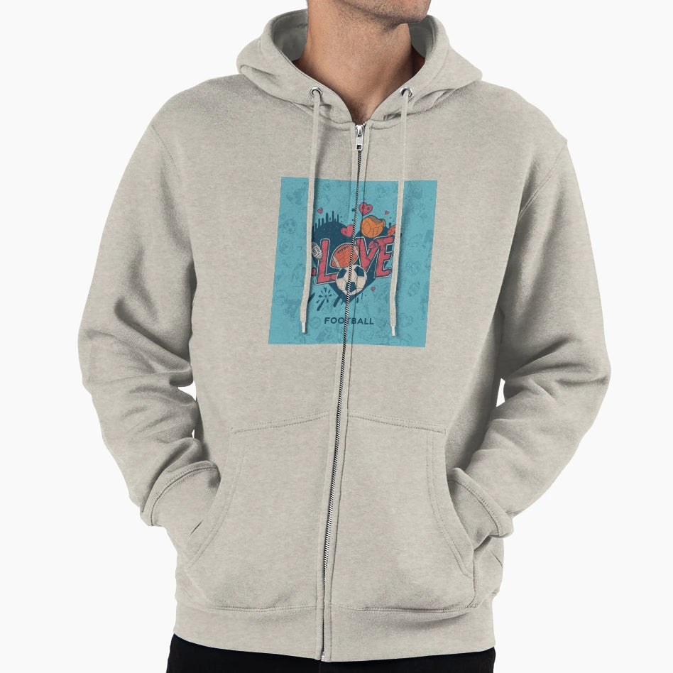 Love Football Hoodie - Minimalist Print for Adults - T-Shirt, Sweatshirt, Hoodie