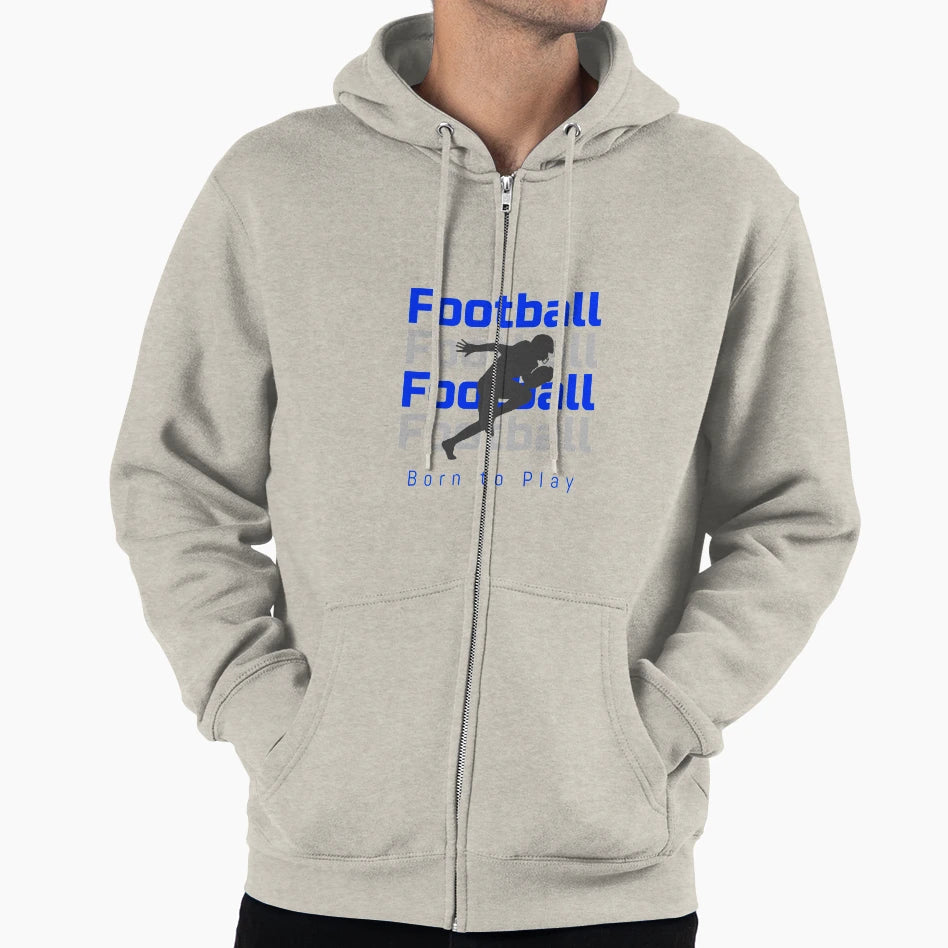 Football Born To Play Hoodie - Minimalist Print Unisex - T-Shirt, Sweatshirt, Hoodie