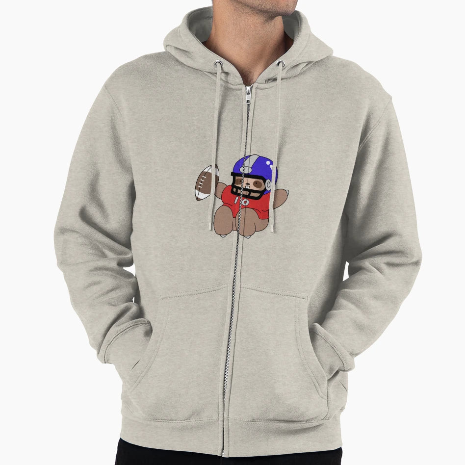 Football Player Sloth Hoodie - Novelty Apparel Men Women - T-Shirt, Sweatshirt, Hoodie