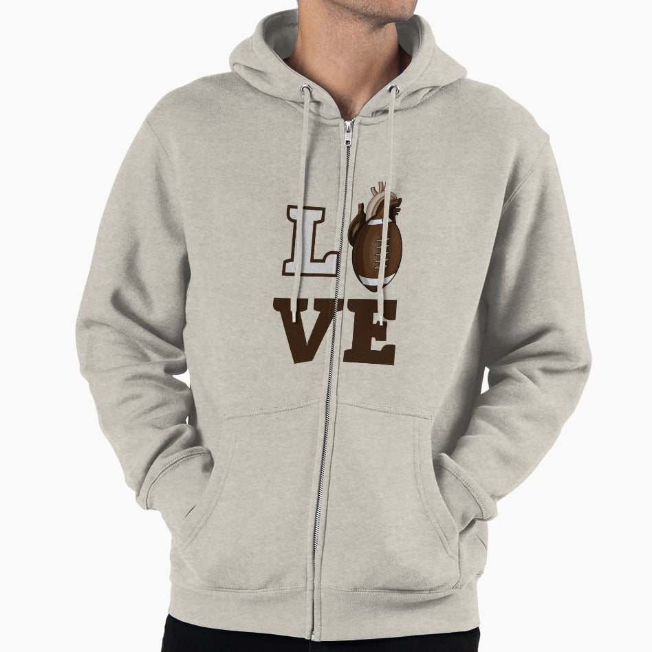 Love Football Hoodie - Novelty Apparel for Adults - T-Shirt, Sweatshirt, Hoodie