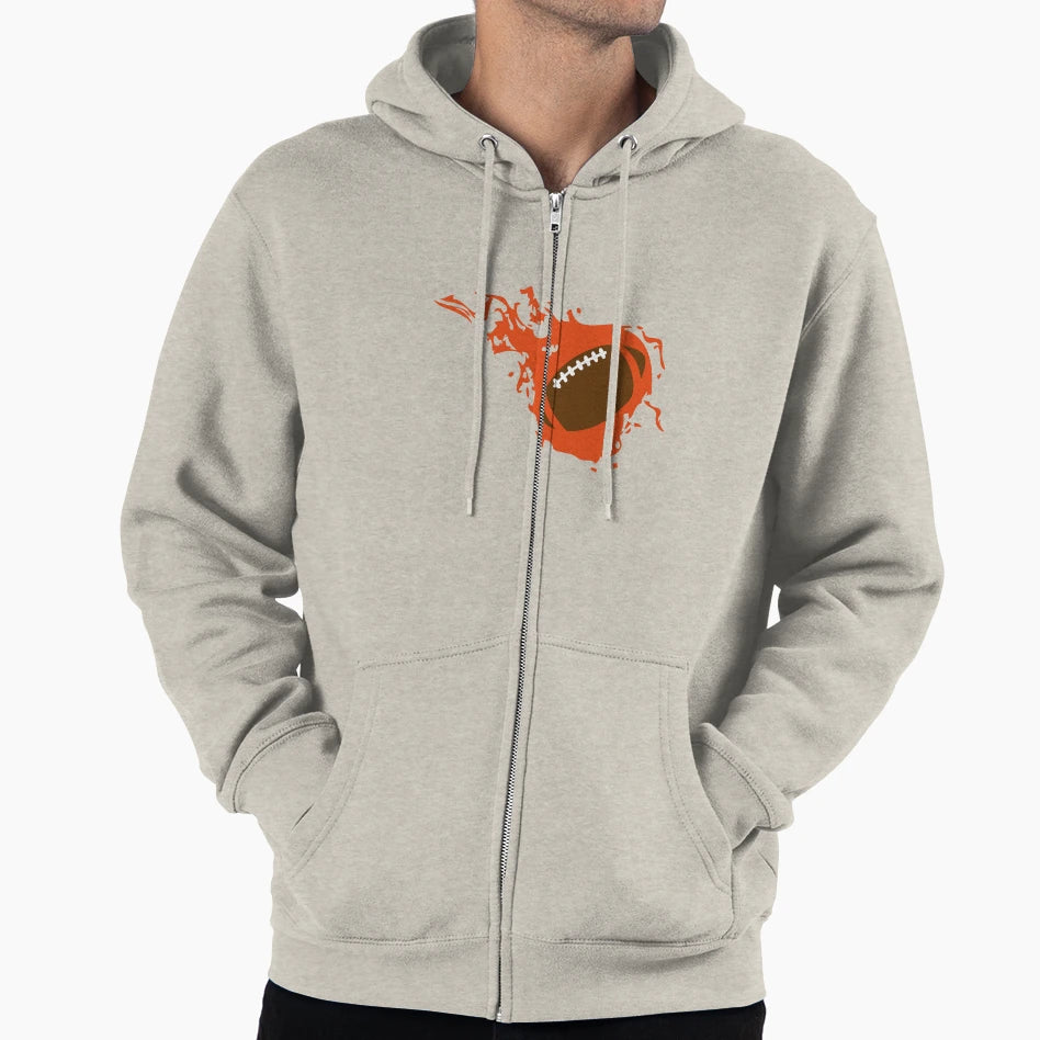 Rugby Ball American Football Flame Fire Hoodie - Unique Graphic Unisex - T-Shirt, Sweatshirt, Hoodie
