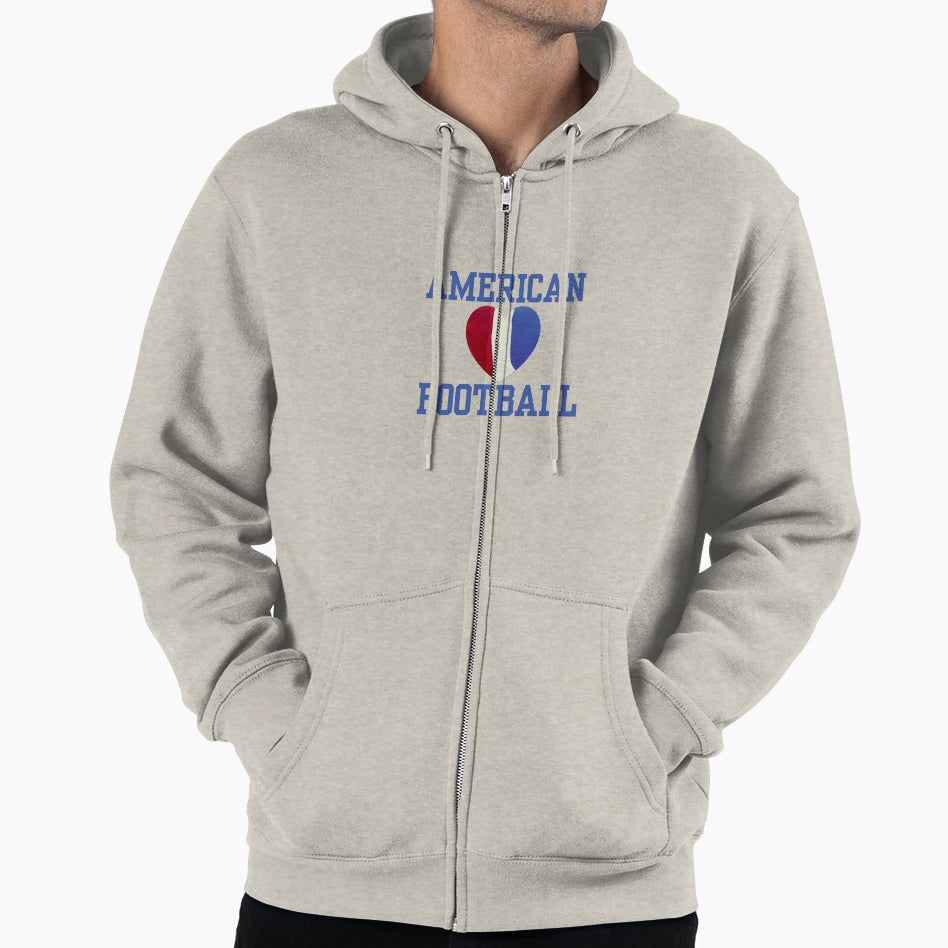 American Football Red White Blue Hoodie - Minimalist Print for Adults - T-Shirt, Sweatshirt, Hoodie