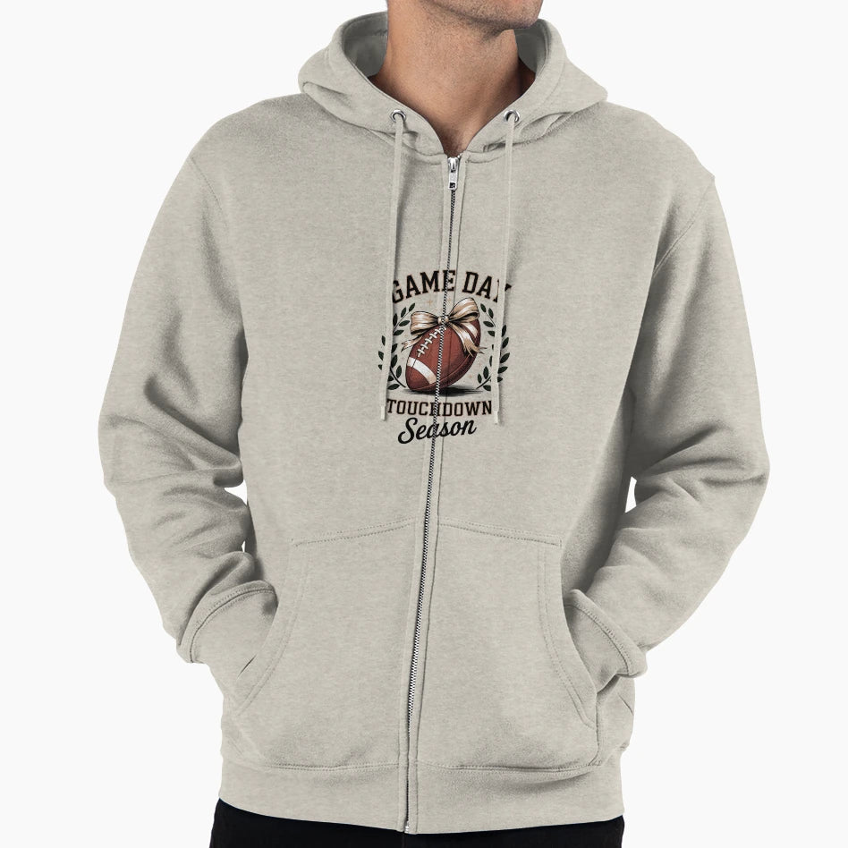 Football Lover Coquette Bow Game Hoodie - Casual Everyday Wear for Adults - T-Shirt, Sweatshirt, Hoodie