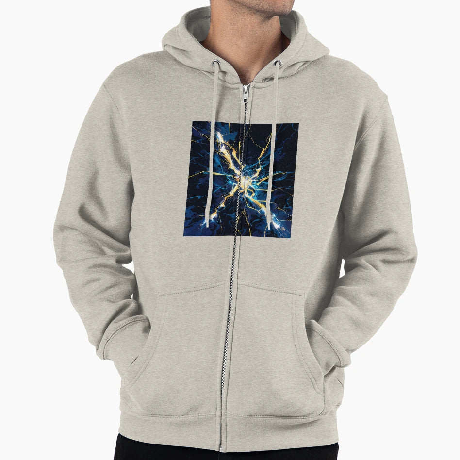 Electric Lightning Burst Hoodie - Graphic Print for Adults - T-Shirt, Sweatshirt, Hoodie