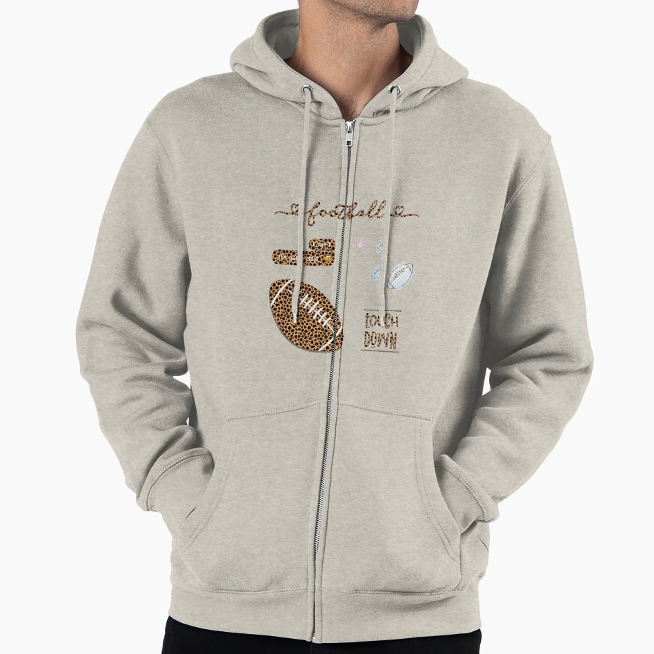 Cheetah Animal Watercolor Football Hoodie - Casual Everyday Wear Men Women - T-Shirt, Sweatshirt, Hoodie