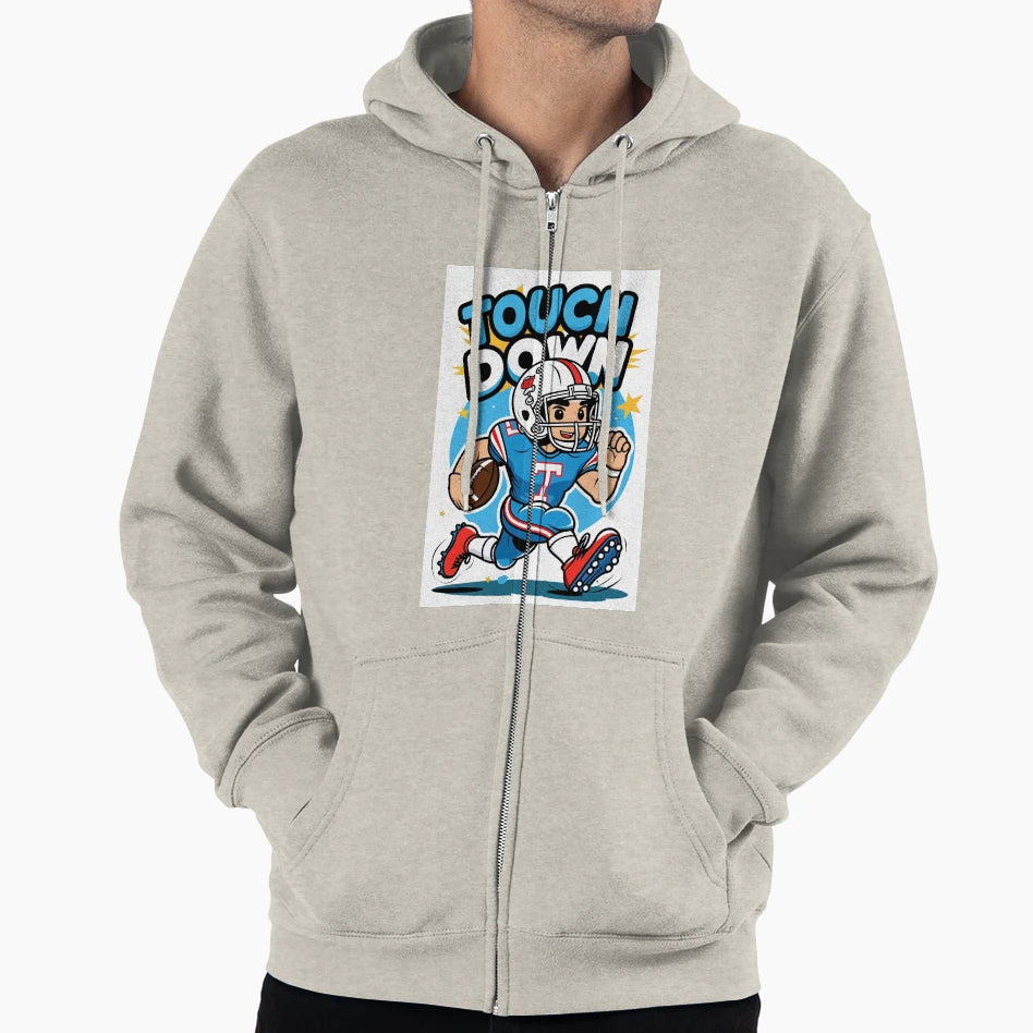 Cartoon American Football Player Hoodie - Casual Everyday Wear Unisex - T-Shirt, Sweatshirt, Hoodie