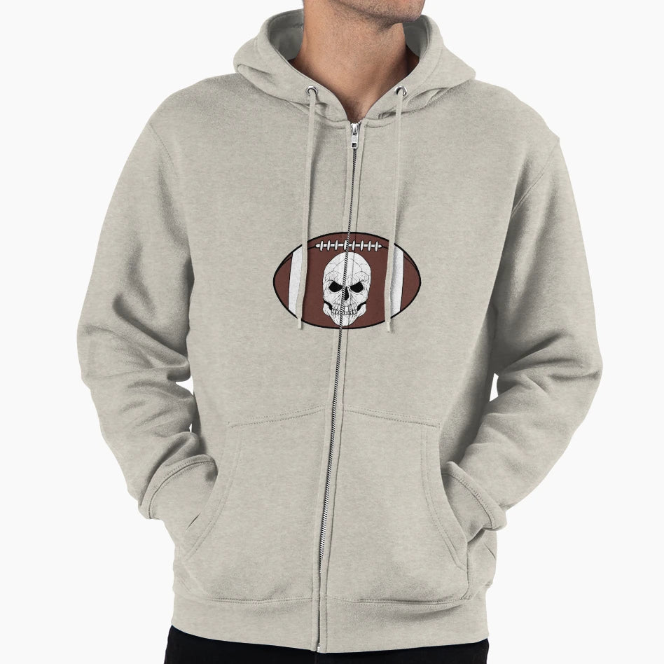 Football Jolly Roger Orange Hoodie - Minimalist Print Men Women - T-Shirt, Sweatshirt, Hoodie