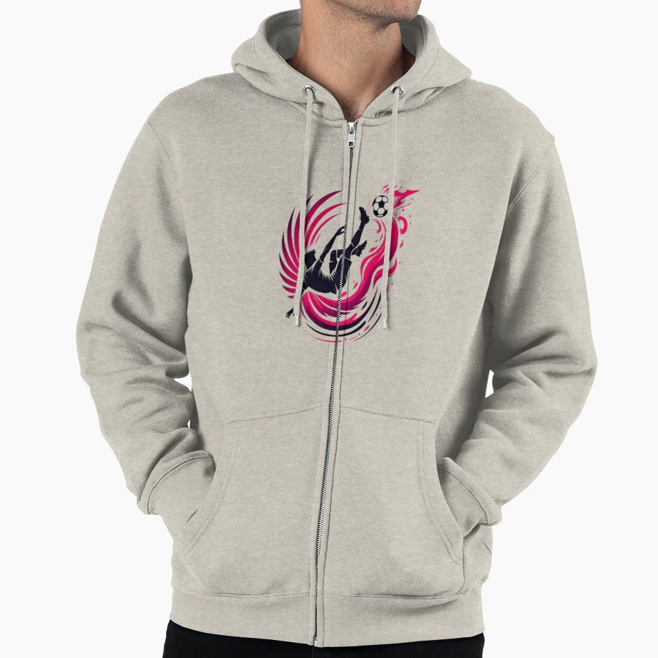 Fiery Football Player Hoodie - Graphic Print for Adults - T-Shirt, Sweatshirt, Hoodie