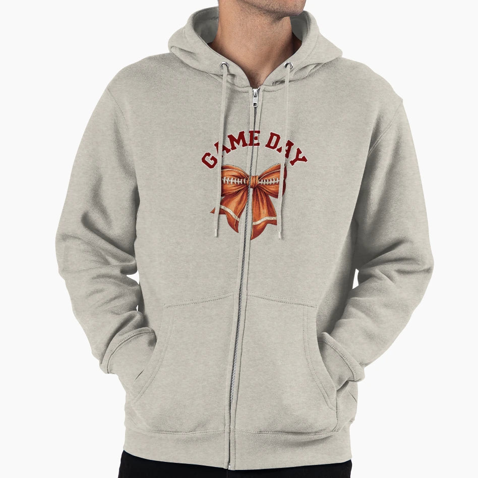 Coquette Football Bow Game Day Hoodie - Graphic Print Men Women - T-Shirt, Sweatshirt, Hoodie