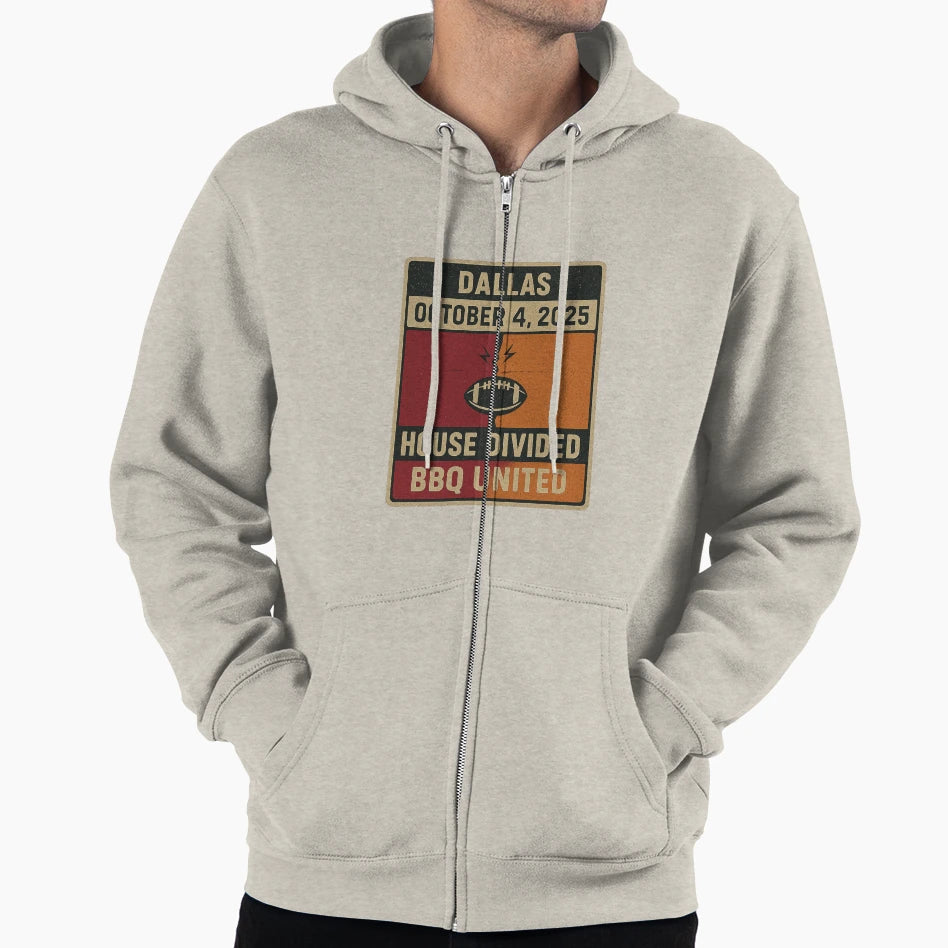 House Divided Bbq United Dallas 2025 Hoodie - Streetwear Style Men Women - T-Shirt, Sweatshirt, Hoodie