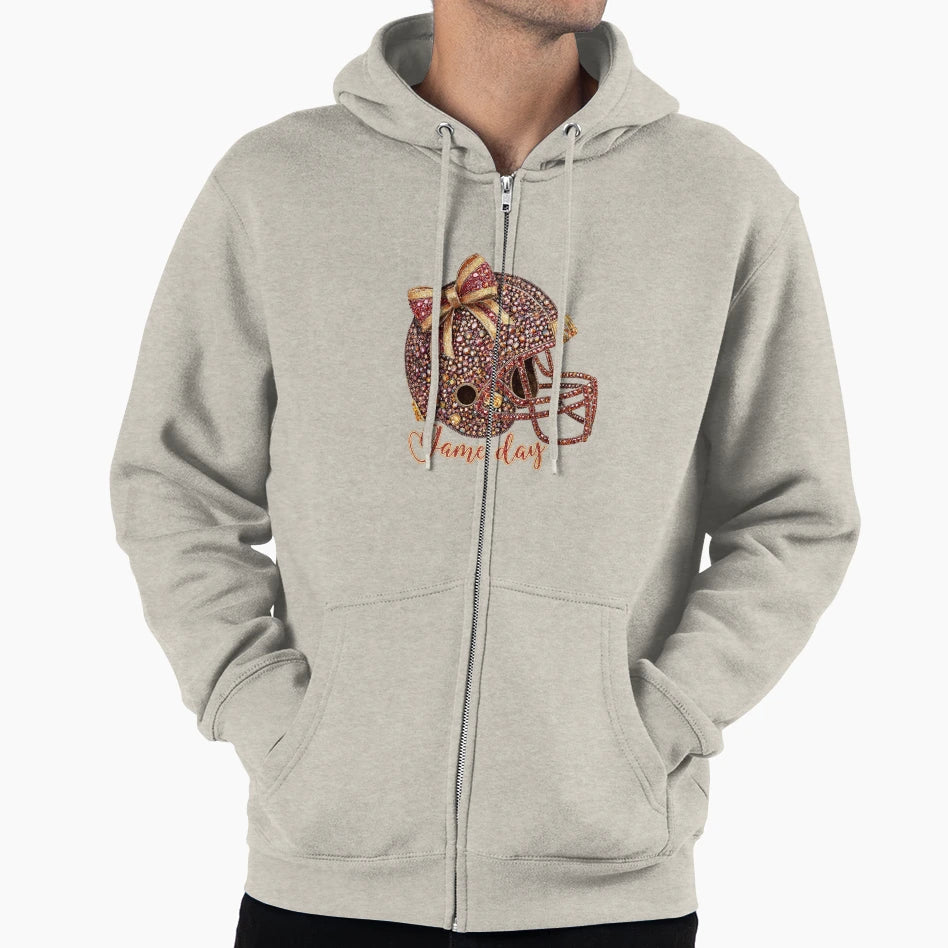 Rhinestones Football Helmet Hoodie - Trendy Graphic for Adults - T-Shirt, Sweatshirt, Hoodie