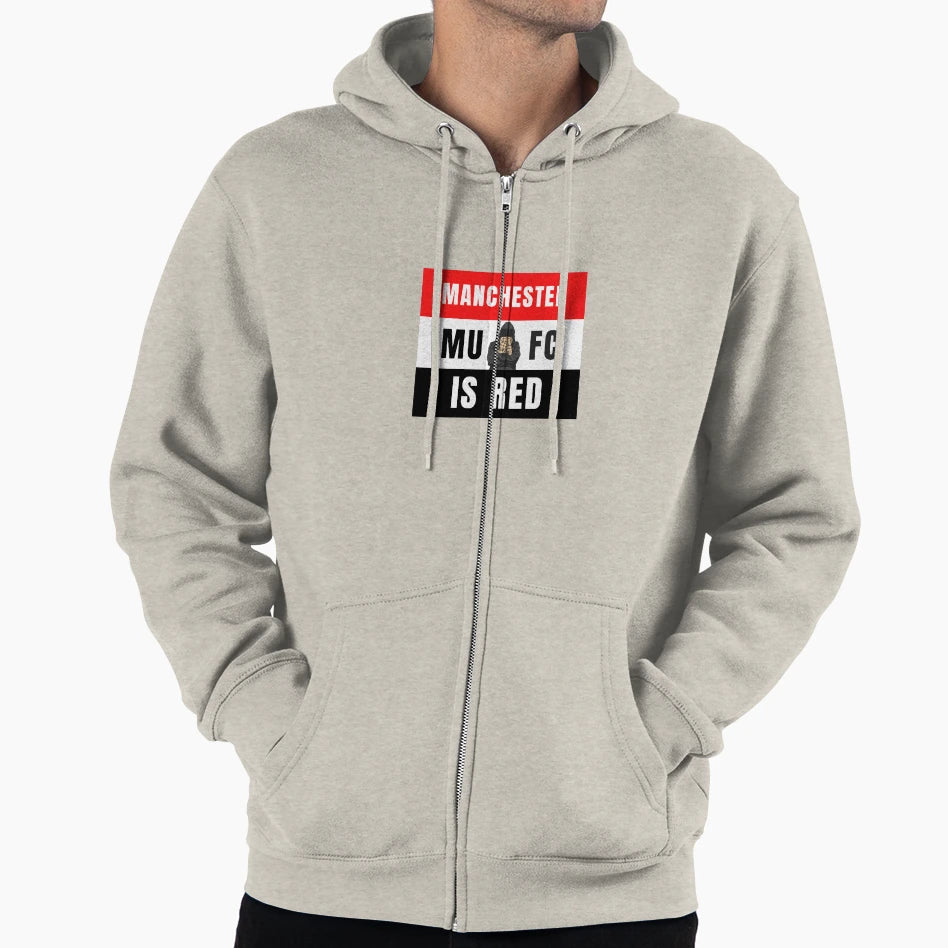 Manchester Is Red Hoodie - Unique Graphic for Adults - T-Shirt, Sweatshirt, Hoodie