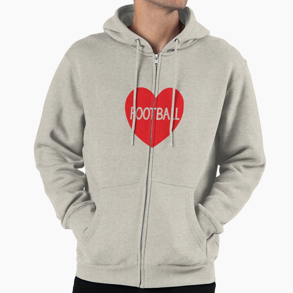 Love Football Heart Hoodie - Novelty Apparel Men Women - T-Shirt, Sweatshirt, Hoodie