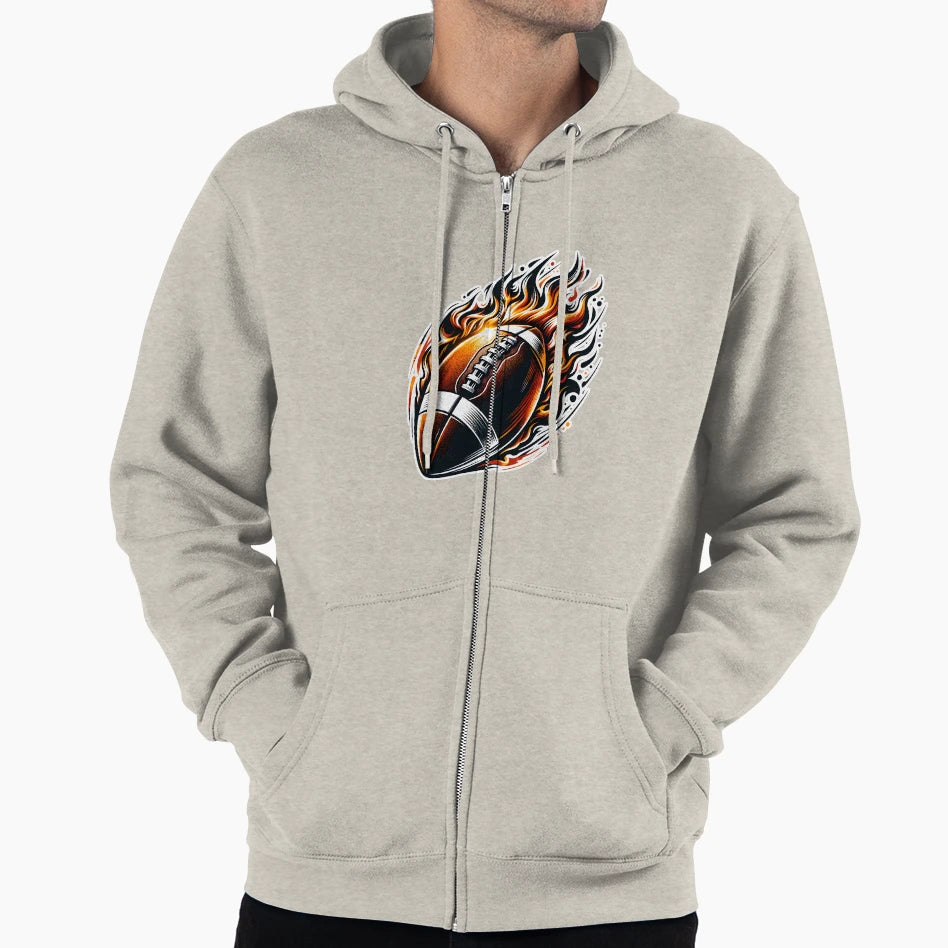 Football Fire Touchdown Hoodie - Graphic Print Unisex - T-Shirt, Sweatshirt, Hoodie