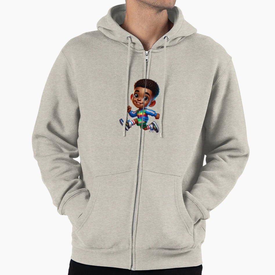 Running Black Illustration African Hoodie - Graphic Print for Adults - T-Shirt, Sweatshirt, Hoodie