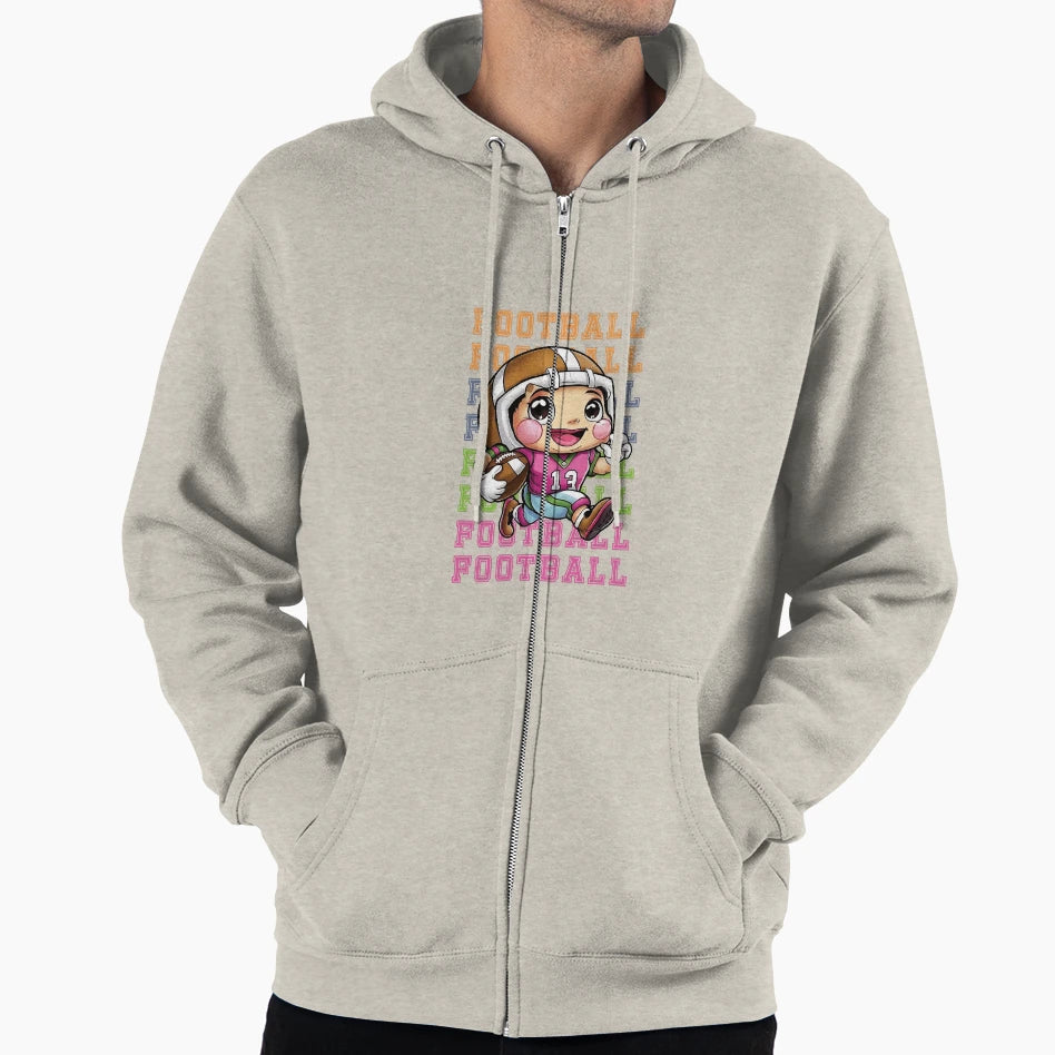 Kawaii Football Hoodie - Casual Everyday Wear for Adults - T-Shirt, Sweatshirt, Hoodie